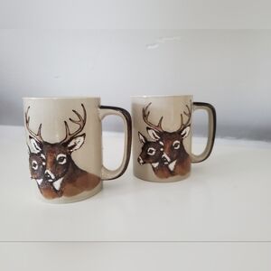 Vintage Otagiri Fawn & Woodland Mugs